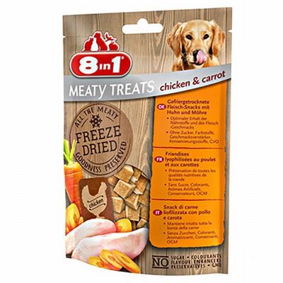 8in1 Freeze Dried Tavuklu ve Havuçlu Köpek Ödülü 50 Gr