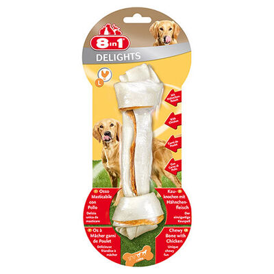 8in1 Delights Bones Düğümlü Tavuklu Ağız Bakım Kemik Köpek Ödülü Large 85 Gr 