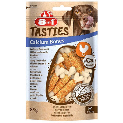 8in1 Tasties Calcium Bones Tavuk Sargılı Kemik Köpek Ödülü 85 Gr 