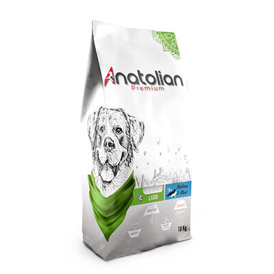 Anatolian Premium Kuzulu Orta ve Büyük Irk Yetişkin Köpek Maması 18 Kg 