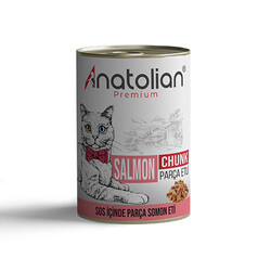 Anatolian - Anatolian Premium Parça Etli Somonlu Yetişkin Kedi Konservesi 400 Gr 
