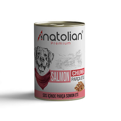 Anatolian Premium Parça Etli Somonlu Yetişkin Köpek Konservesi 6 Adet 400 Gr 