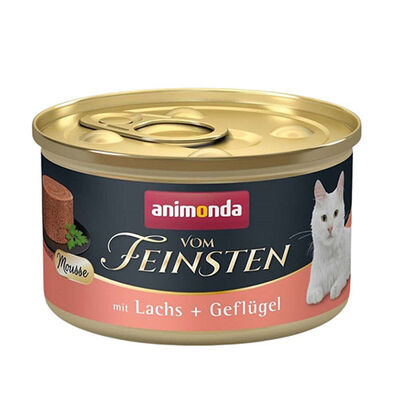 Animonda Vom Feinsten Somonlu ve Kümes Hayvanlı Yetişkin Kedi Konservesi 85 Gr 
