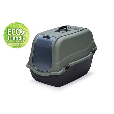 Beeztees Kapalı Kedi Tuvaleti Koku Filtreli Antrasit Koyu Mavi 64x44x46 Cm 