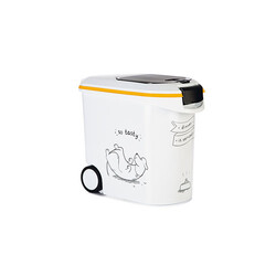 Beeztees - Beeztees Tekerlekli Özel Kapaklı Plastik Köpek Mama Saklama Kabı 35 Lt 