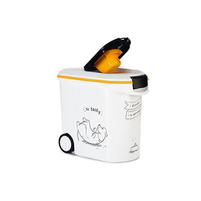 Beeztees Tekerlekli Özel Kapaklı Plastik Köpek Mama Saklama Kabı 35 Lt 