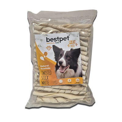 BestPet Burgu Beyaz Kemik Çubuk Köpek Ödülü 350 Gr 