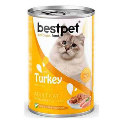 BestPet Parça Etli Hindi Etli Yetişkin Kedi Konservesi 400 Gr 