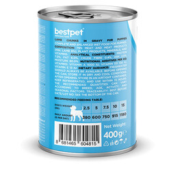 BestPet Parça Etli Kuzu Etli Yavru Köpek Konservesi 12 Adet 400 Gr - Thumbnail