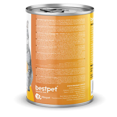 BestPet Parça Etli Tavuk Etli Yetişkin Kedi Konservesi 24 Adet 400 Gr 