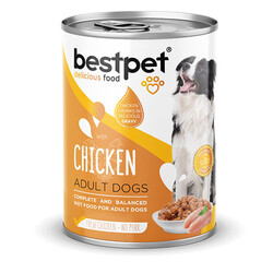 Bestpet - BestPet Parça Etli Tavuk Etli Yetişkin Köpek Konservesi 12 Adet 400 Gr 