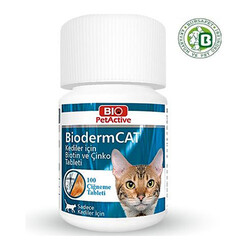 Bio Pet Active - Bio PetActive Biodermcat Kediler İçin Biotin ve Çinko Tableti 30 Gr 