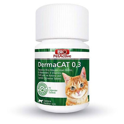 Bio PetActive DermaCAT 0,3 Kediler İçin Bira Mayası Tableti 0,3 Gr 