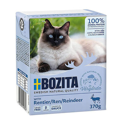 Bozita Chunks Sauce Natural Soslu Parça Ren Geyikli Tahılsız Yetişkin Kedi Konservesi 370 Gr 
