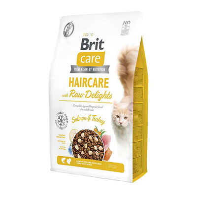 Brit Care Haircare Raw Delight Somon ve Hindi Etli Kedi Maması 2 kg 