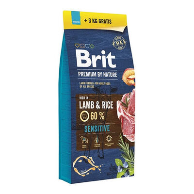 Brit Premium By Nature Adult Sensitive Lamb Kuzulu Yetişkin Köpek Maması 15+3 Kg 
