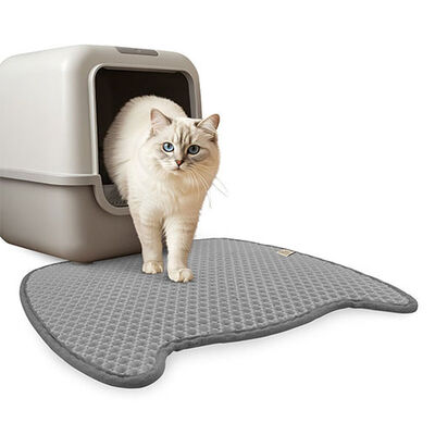 Cattie Gri Kum Toplayıcı Fonksiyonel Kedi Tuvalet Paspası 50 x 50 cm 