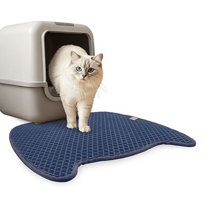 Cattie Lacivert Kum Toplayıcı Fonksiyonel Kedi Tuvalet Paspası 50 x 75 cm 