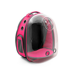 Cattie Pembe Fileli Astronot Kedi Taşıma Sırt Çantası 25 x 60 x 40 cm - Thumbnail