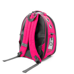 Cattie Pembe Fileli Astronot Kedi Taşıma Sırt Çantası 25 x 60 x 40 cm - Thumbnail