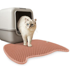 Cattie Pembe Kum Toplayıcı Fonksiyonel Kedi Tuvalet Paspası 50 x 75 cm - Thumbnail