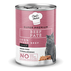 Chefs Choice - Chefs Choice Pate Beef Biftekli Tahılsız Ezme Yetişkin Kedi Konservesi 400 Gr 