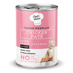Chefs Choice - Chefs Choice Pate Chicken Kitten Tavuklu Tahılsız Yavru Kedi Konservesi 24 Adet 400 Gr 