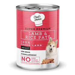 Chefs Choice - Chefs Choice Pate Lamb Rice Kuzulu Pirinçli Yetişkin Köpek Konservesi 12 Adet 400 Gr 