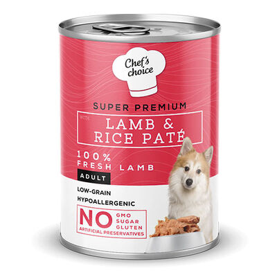 Chefs Choice Pate Lamb Rice Kuzulu Pirinçli Yetişkin Köpek Konservesi 24 Adet 400 Gr 
