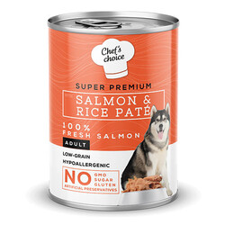 Chefs Choice - Chefs Choice Pate Somonlu Düşük Tahıllı Yetişkin Köpek Konservesi 12 Adet 400 Gr 