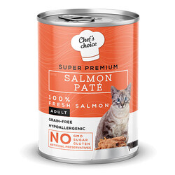 Chefs Choice - Chefs Choice Pate Somonlu Tahılsız Yetişkin Kedi Konservesi 12 Adet 400 Gr 