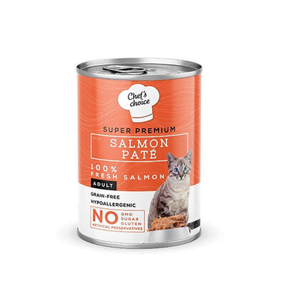 Chefs Choice Pate Somonlu Tahılsız Yetişkin Kedi Konservesi 24 Adet 400 Gr 