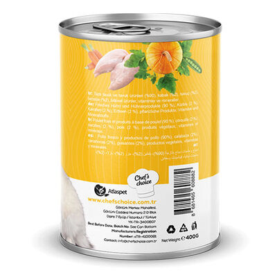 Chefs Choice Pumpkin Pate Chicken Tavuklu Balkabaklı Tahılsız Ezme Yetişkin Kedi Konservesi 6 Adet 400 Gr 