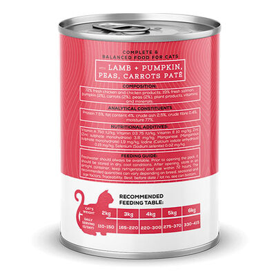 Chefs Choice Pumpkin Pate Lamb Kuzulu Balkabaklı Tahılsız Yetişkin Kedi Konservesi 400 Gr 