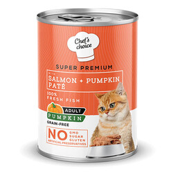 Chefs Choice - Chefs Choice Pumpkin Pate Somonlu Balkabaklı Tahılsız Yetişkin Kedi Konservesi 24 Adet 400 Gr 