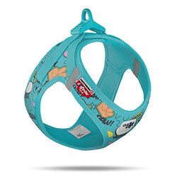 Curli - Curli Vest Harness Clasp Air-Mesh Le25 Köpek Göğüs Tasması Turkuaz XSmall 33,9x38,2 Cm 