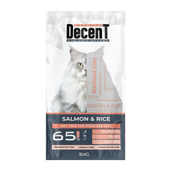 Decent - Decent Premium Sterilised Urinary Care Somonlu Kısırlaştırılmış Kedi Maması 15 Kg 