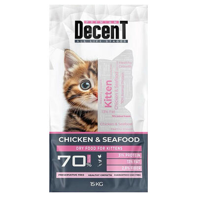 Decent Premium Tavuklu ve Balıklı Yavru Kedi Maması 15 Kg 