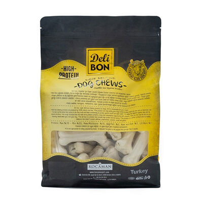 Delibon Beyaz Pres Deri Kemik Köpek Ödülü XS 50'li 7 cm 
