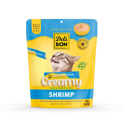 Delibon Karidesli Krem Kedi Ödül Maması 32 x 15 g 