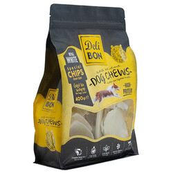 Delibon - Delibon Kurutulmuş Beyaz Deri Cips Köpek Ödül Maması 400 g 