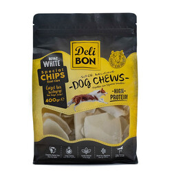 Delibon Kurutulmuş Beyaz Deri Cips Köpek Ödül Maması 400 g - Thumbnail