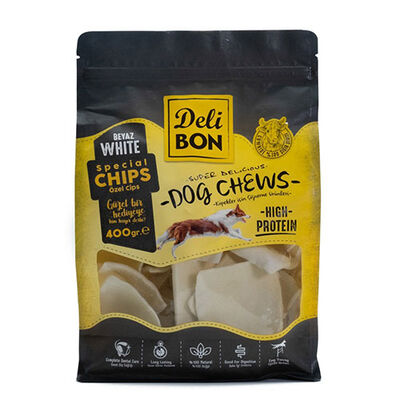 Delibon Kurutulmuş Beyaz Deri Cips Köpek Ödül Maması 400 g 