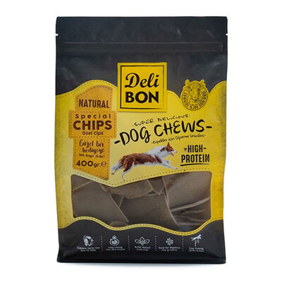Delibon Kurutulmuş Natürel Deri Cips Köpek Ödül Maması 400 g 