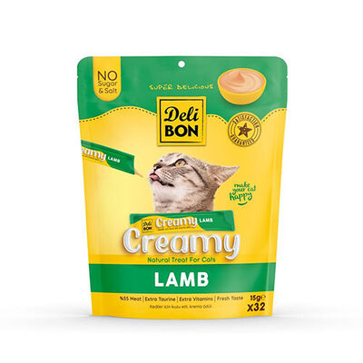 Delibon Kuzu Etli Krem Kedi Ödül Maması 32 x 15 g 