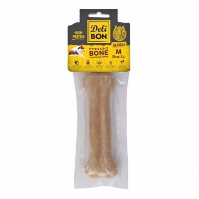 Delibon Natürel Deri Pres Kemik Köpek Ödülü 15 Cm Medium
