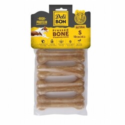 Delibon Natürel Deri Pres Kemik Köpek Ödülü 4'lü 12 Cm Small - Thumbnail