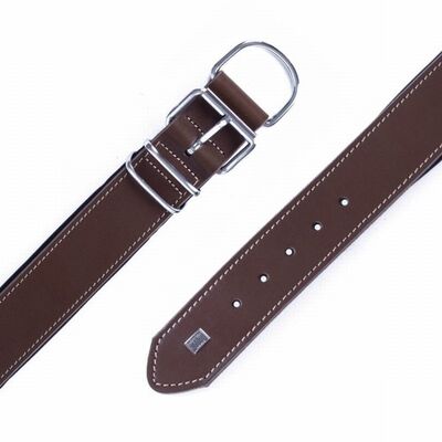Doggie Çift Kat Deri Köpek Boyun Tasması Kahverengi 5x55-65 Cm 