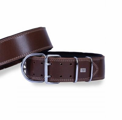 Doggie Çift Kat Deri Köpek Boyun Tasması Kahverengi 6x65-75 Cm 