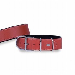 Doggie Çift Kat Deri Köpek Boyun Tasması Kırmızı 5x50-60 Cm - Thumbnail